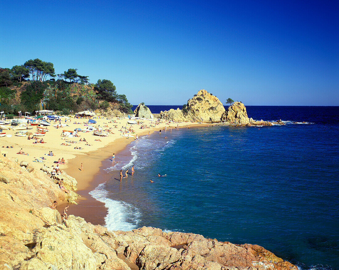 Beach, tossa de mar, Costa brava coastline, Catalunya, Spain.