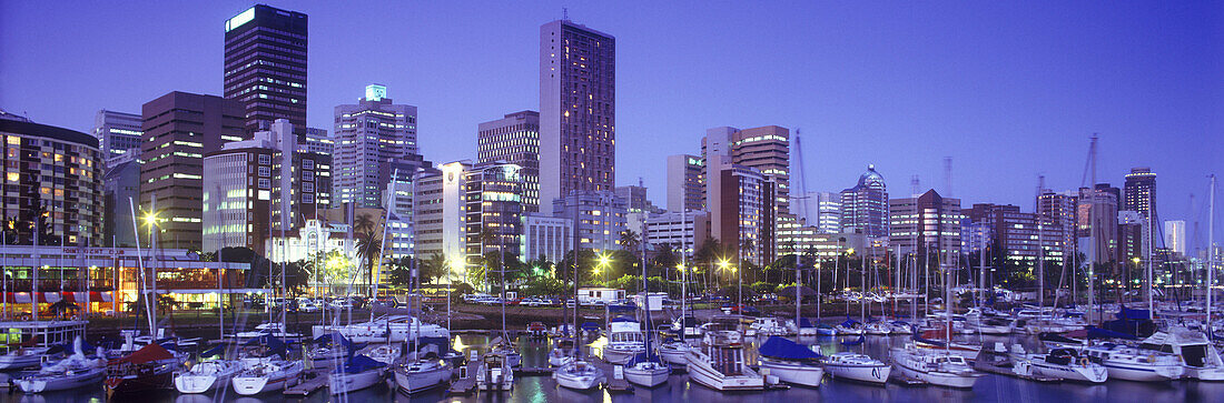 Royal yatch club, Downtown skyline, Natal bay, Durban, South africa.