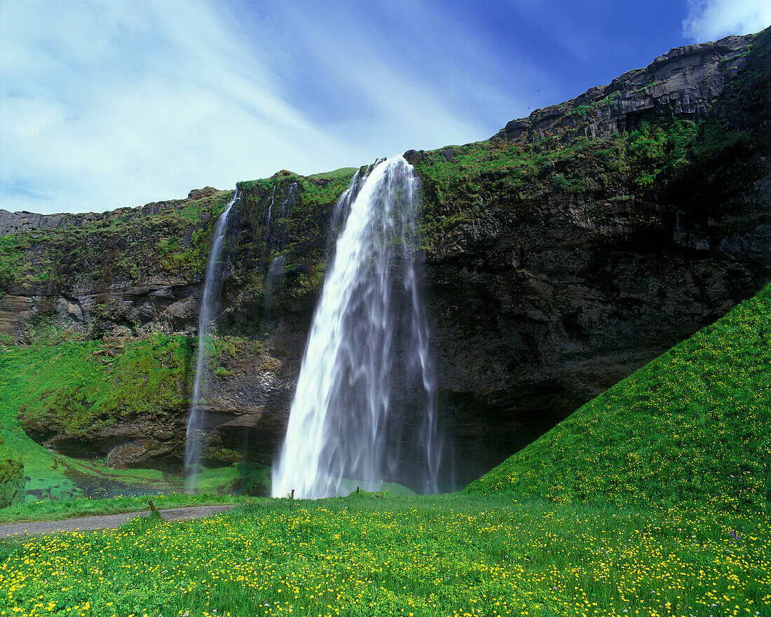 Seljalandsfoss waterfall, Iceland.