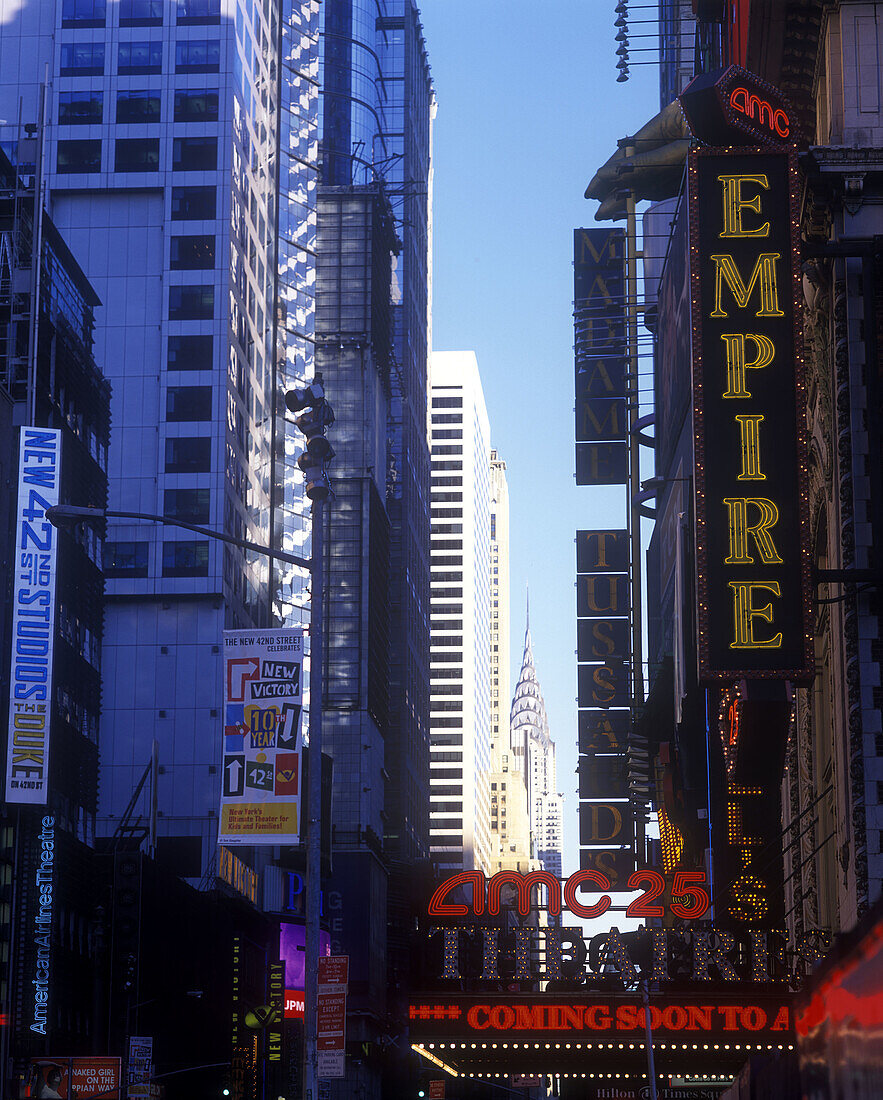 Theater awnings, 42nd Street, Midtown, Manhattan, New York, USA