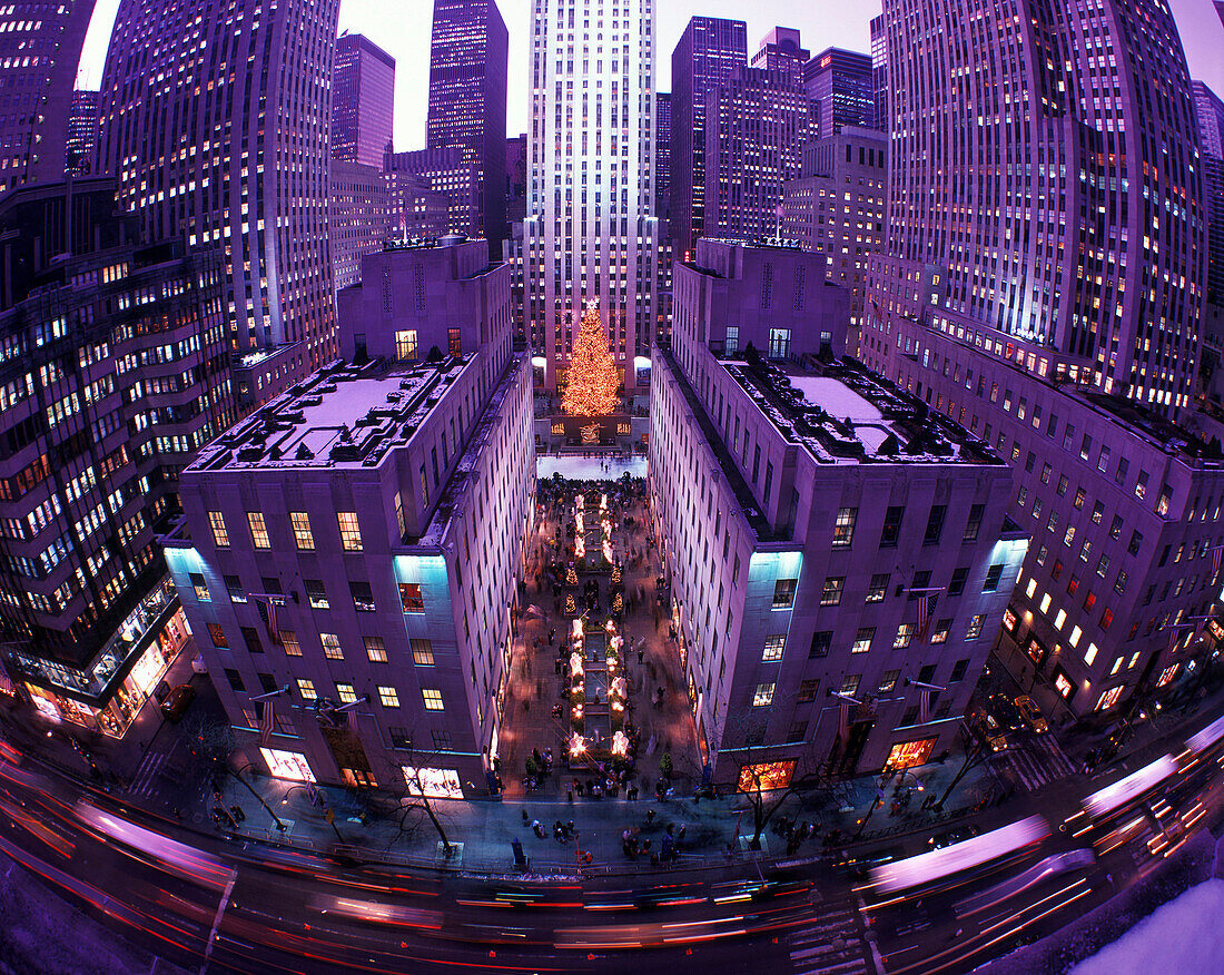 Christmas, Rockefeller Center, Midtown, Manhattan, New York, USA