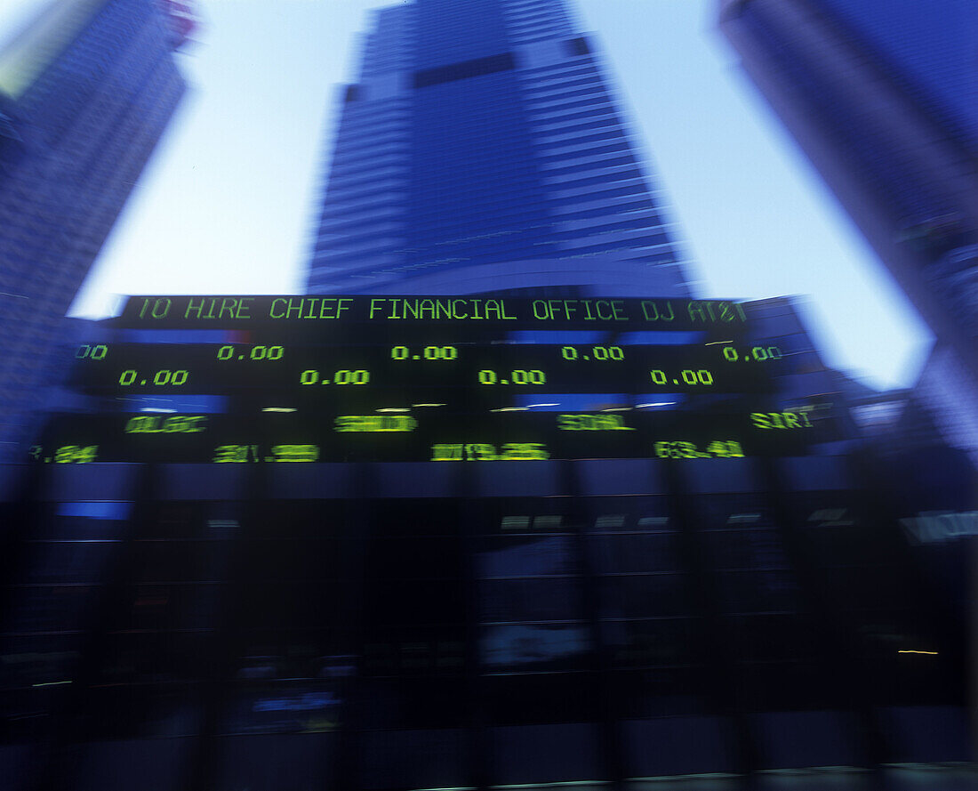 Stock market ticker, Broadway, Midtown, Manhattan, New York, USA