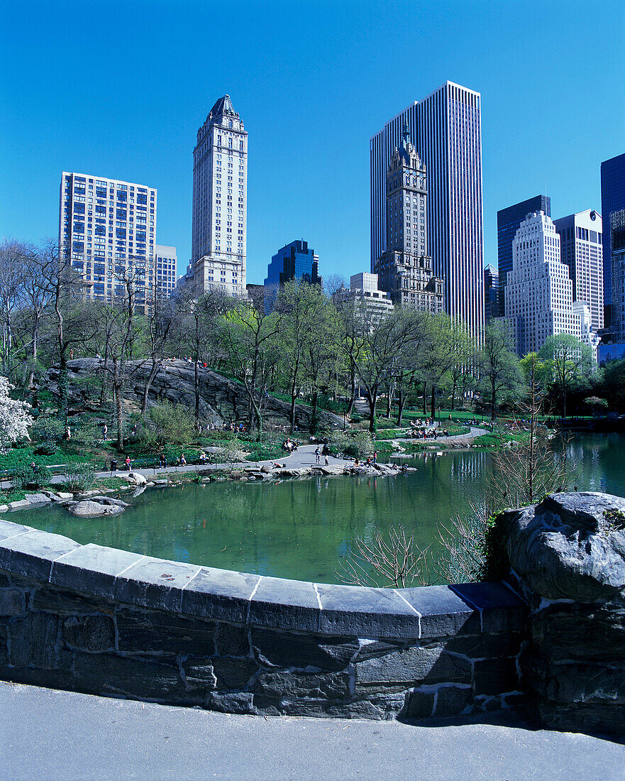 The pond, Central Park, Manhattan, New York, USA