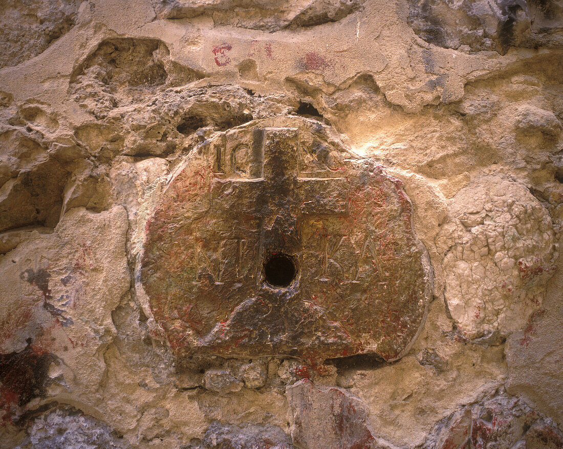 Eighth station of the cross, Via delorosa, Jerusalem, Israel.