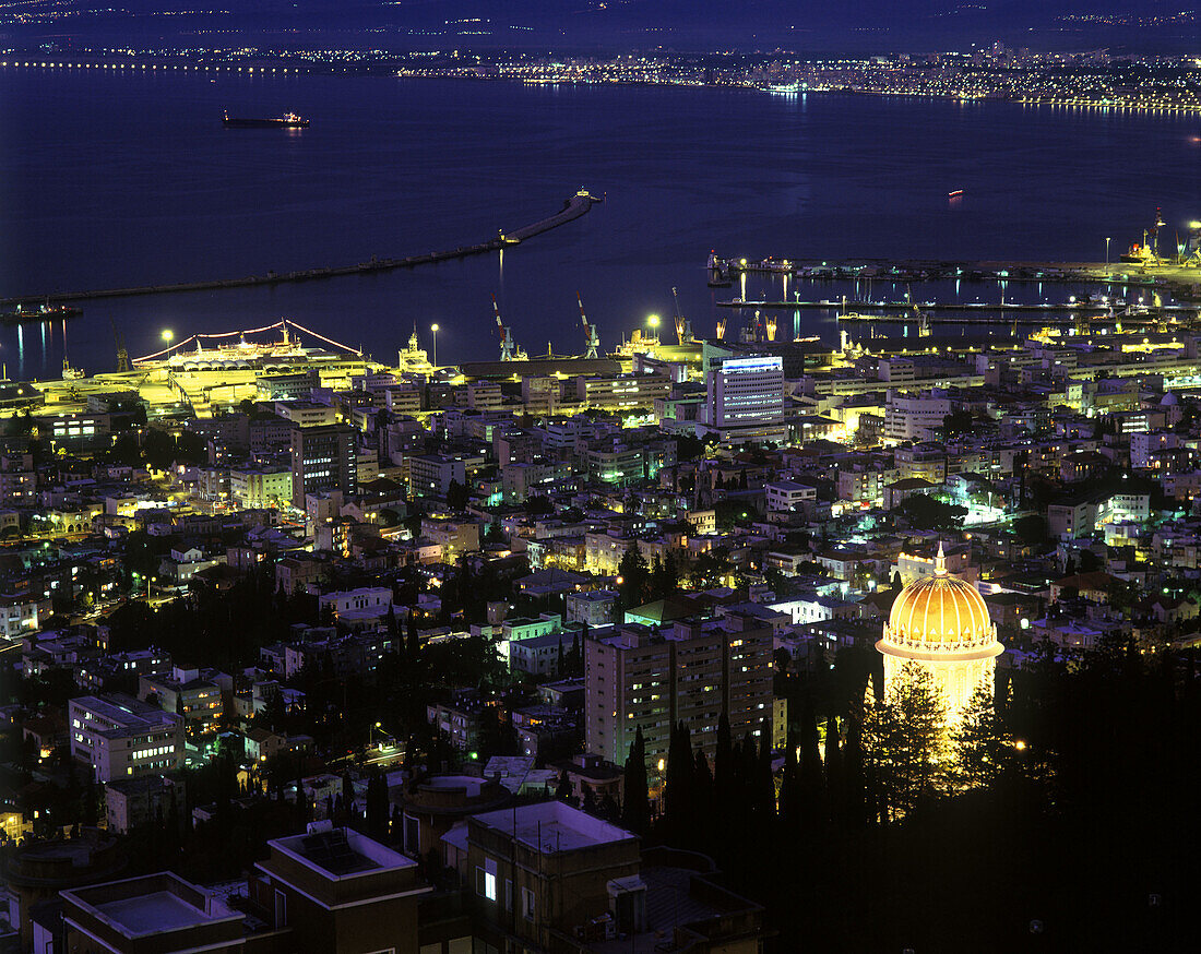 Bahai shrine & port, Haifa, Israel.