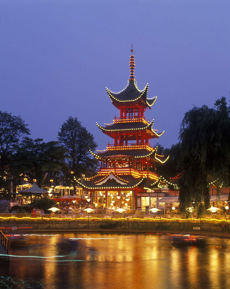 Pagoda cafe, Tivoli gardens, Copenhagen, Denmark.