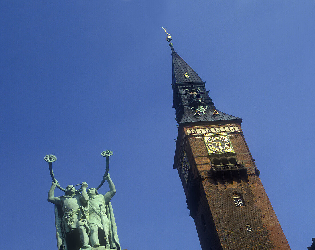 Lur blowere & city hall, Copenhagen, Denmark.