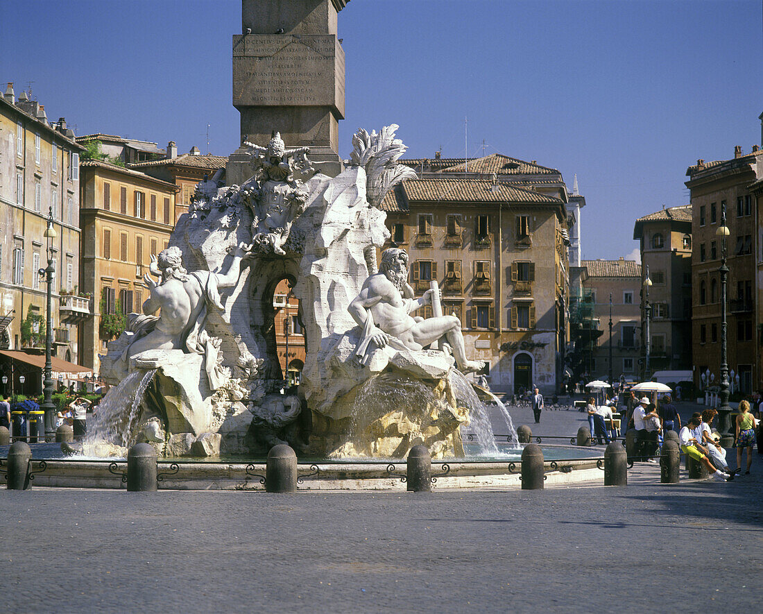 Fountain of the four rivers, Piazza navona, Rome, Italy.