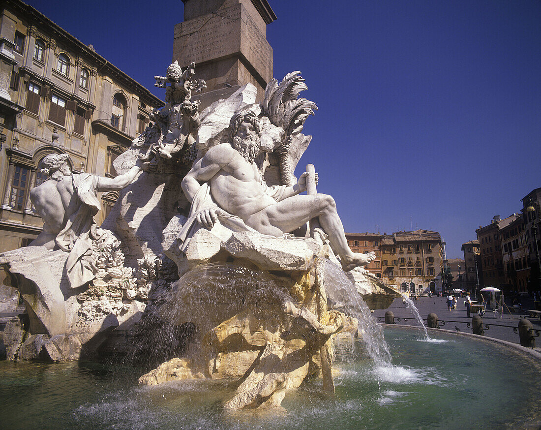 Fountain of the four rivers, Piazza navona, Rome, Italy.
