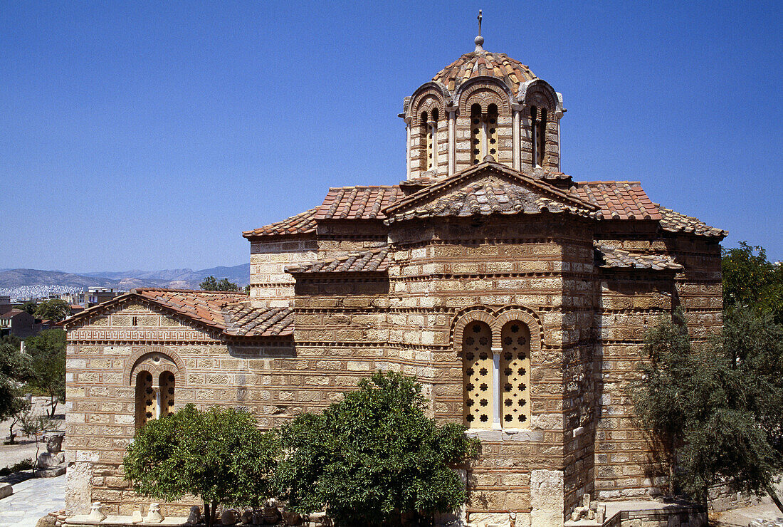 Byzantine church of the Holy Apostles in ancient agora, Athens. Greece