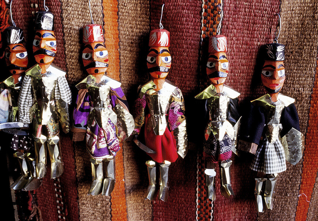 Puppets for sale at the souk (market) of the medina, Tunis. Tunisia