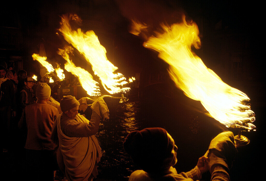 Ganga Aarti ceremony, Haridwar. Uttaranchal, India