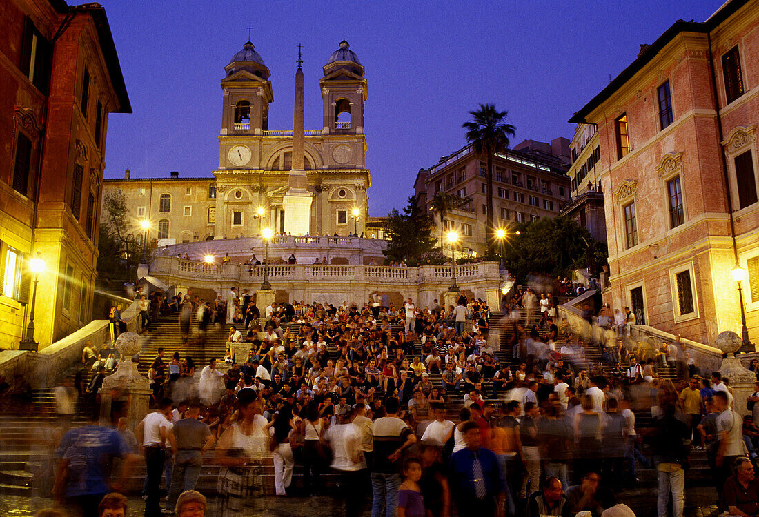 Spanish Steps, Piazza di Spagna and Church of Trinita dei Monti, Rome. Lazio, Italy