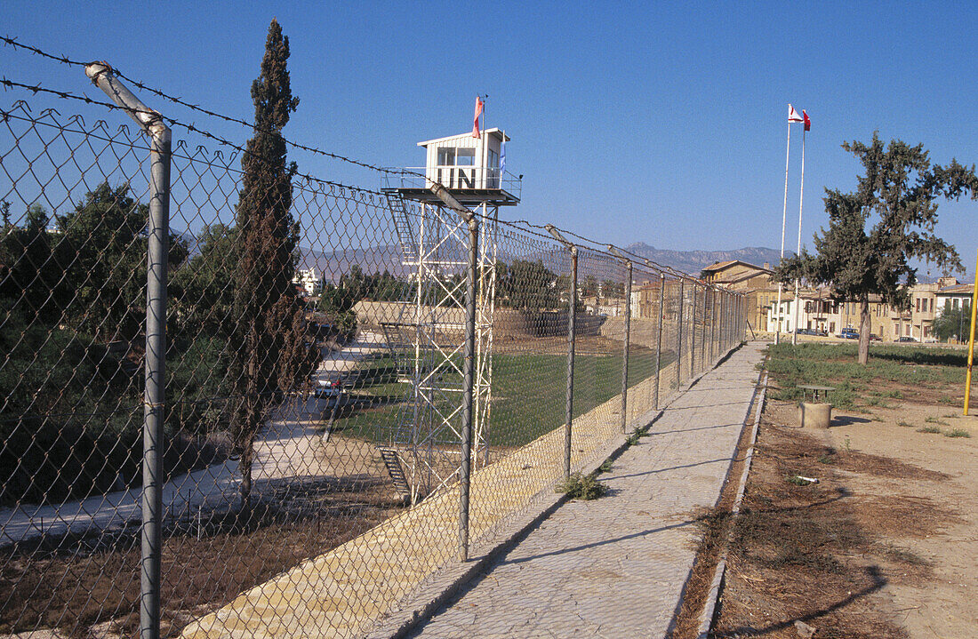 Turkish Cyprus barrier. Nicosia, Cyprus