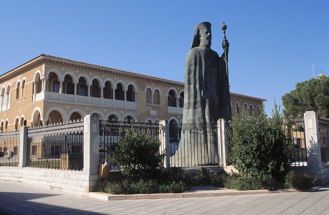 Statue of Makarios III, archbishop and primate of the Orthodox Church of Cyprus. Nicosia, Cyprus