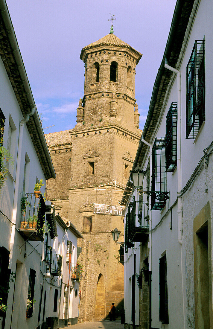 Tower of the Chapel San Juan Evangelista in Baeza. Jaen province. Andalusia, Spain.