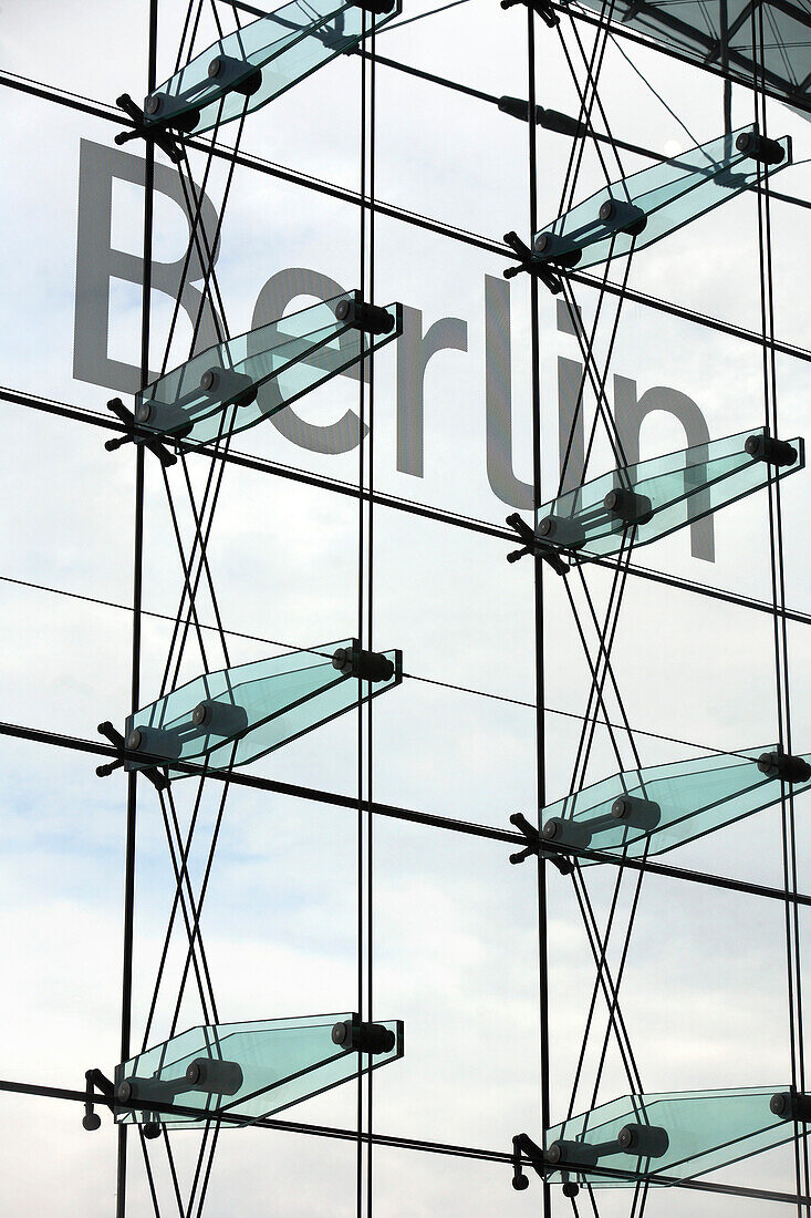 Glass facade of the central station, Berlin, Germany