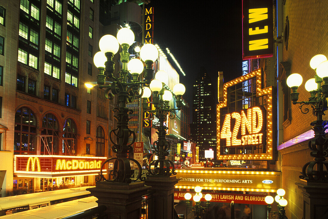 Theater awning, 42nd Street, Midtown, Manhattan, New York, USA