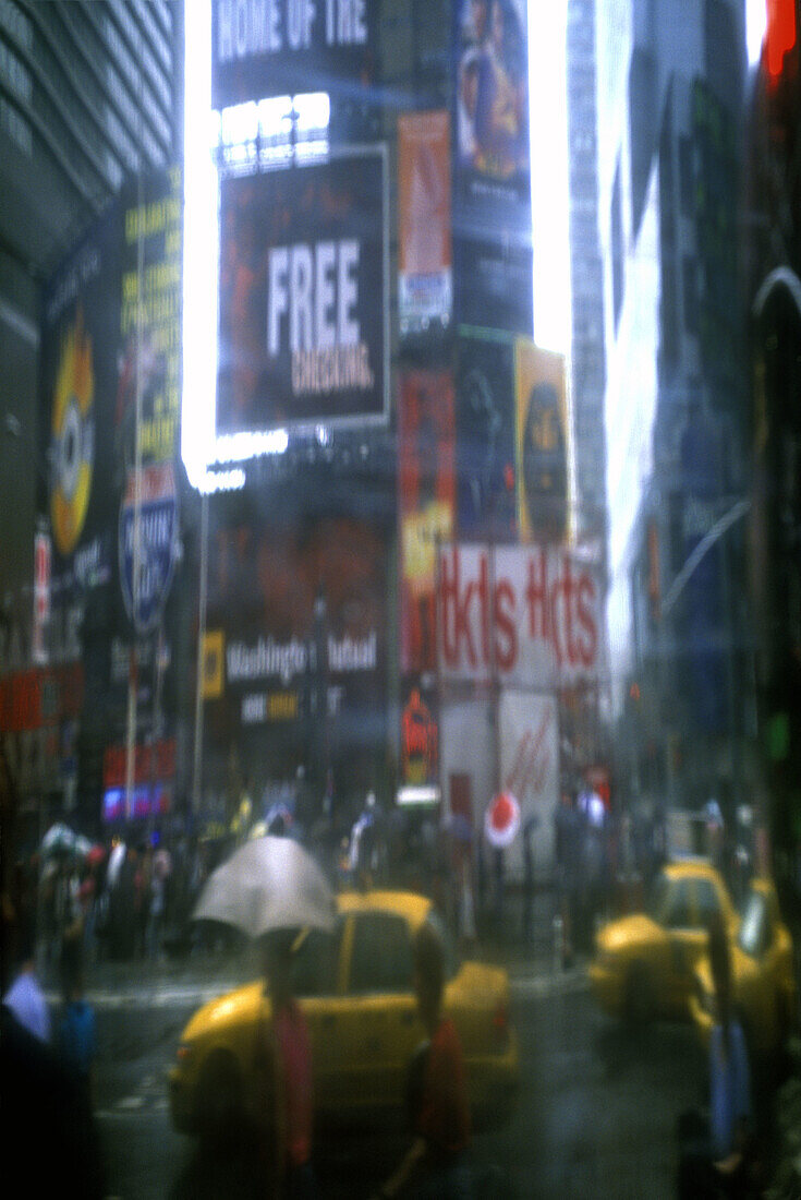 Crowds, Reflection, Times square, Midtown, Manhattan, New York, USA