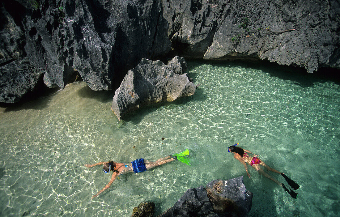 Schnorcheln in der Blauen Lagune, Sawa-i-Lau, Yasawa Gruppe, Fidschi, Südsee