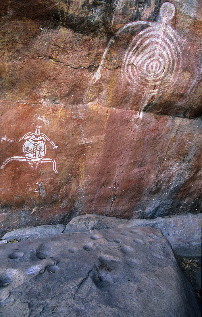 Felsenkunst der Aborigines nahe Cannon Hill, Kakadu National Park, Northern Territory, Australien