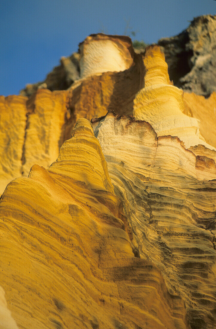 The Cathedrals, colourful sandcliffs on the east coast of the island, Fraser Island, Great Barier Reef, Australia