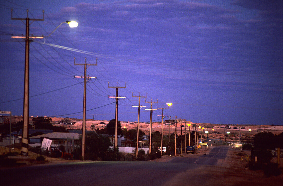the main streat of the opal town, Coober Pedy, South Australia, Australia