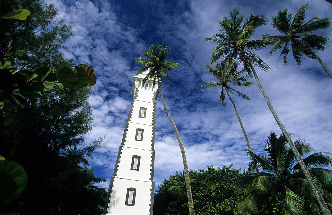 Der Leuchtturm am Point Venus an der Nordküste der Insel, Tahiti, Französisch Polynesien, Südsee