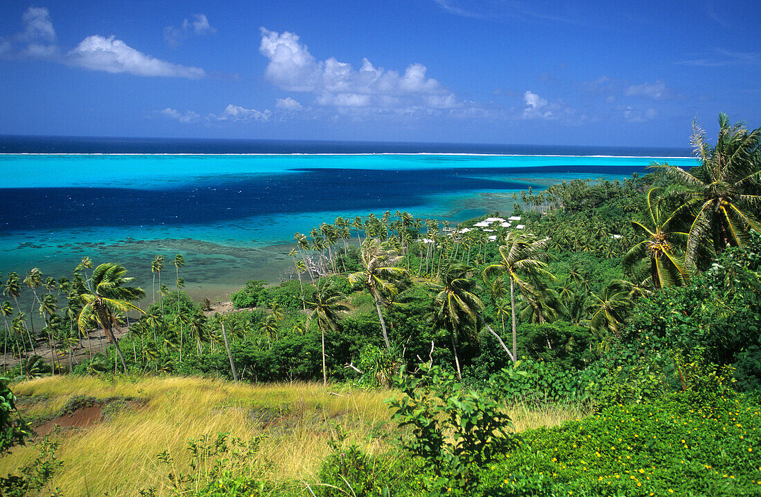 Reef and lagoon on the west coast, Raiatea, French Polynesia, South Sea