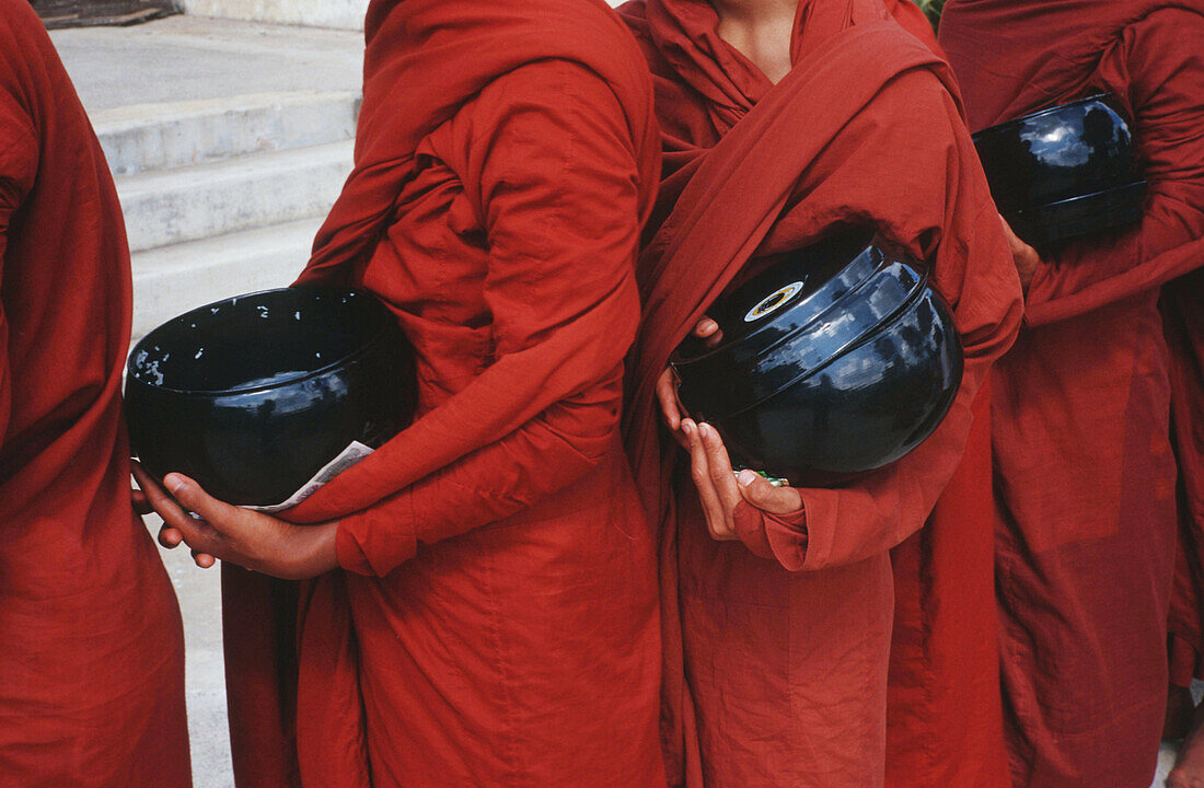 Pleading monks in Kalaw, Burma