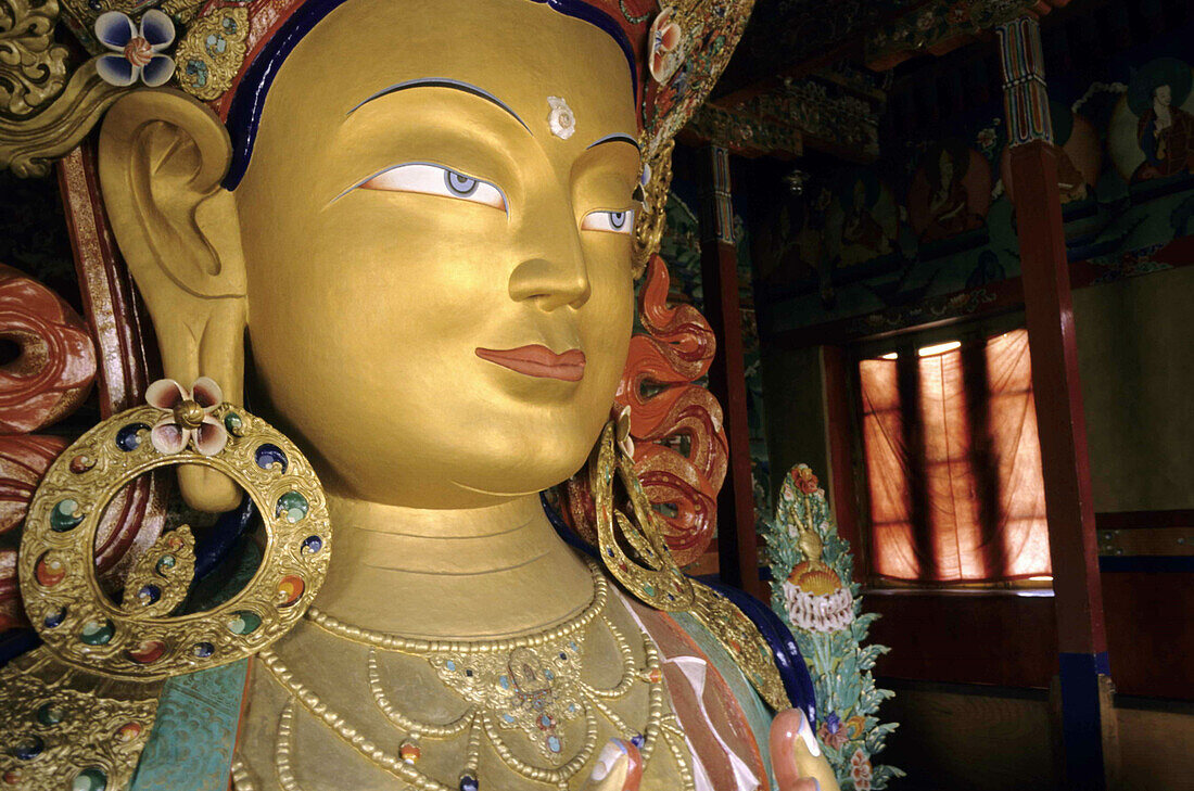 Statue of the Maitreya (future Buddha). Thikse Monastery, Ladakh, India