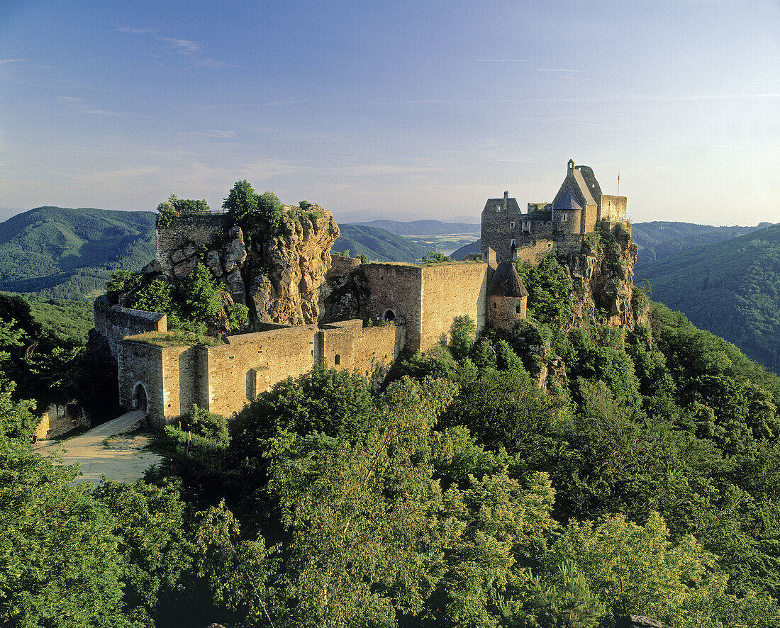 Ruin Aggstein in the Wachau, about the Danube River, Lower Austria