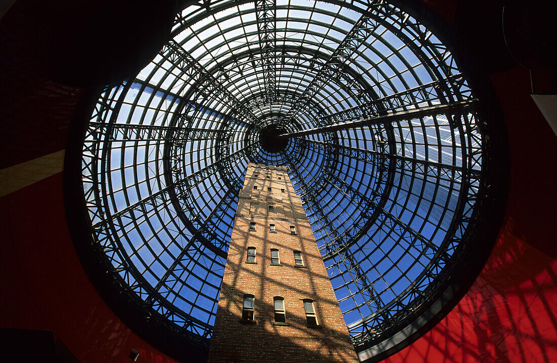 Bell tower in the shopping mall, Melbourne Central, Melbourne, Victoria, Australien
