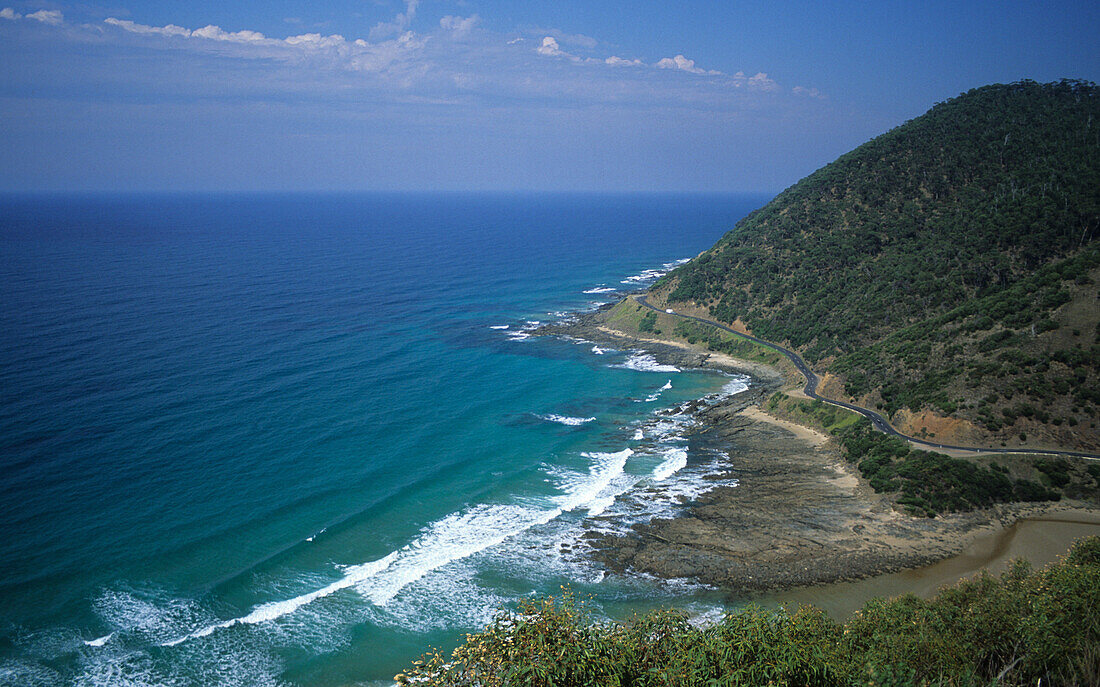 The Great Ocean Road after Lorne, Victoria, Australia