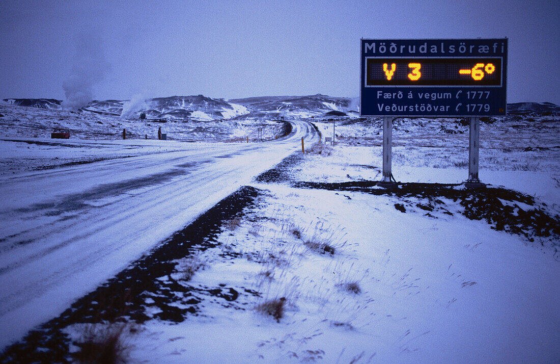Frozen road. Iceland