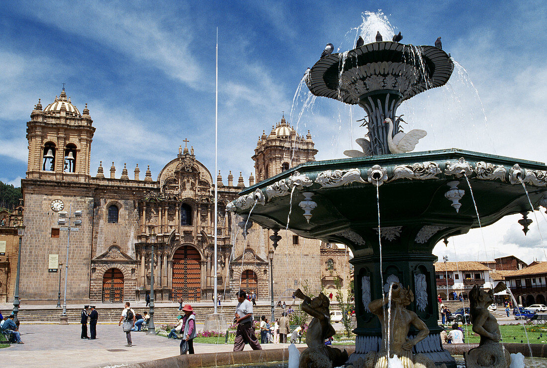 Cathedral at Plaza de Armas square. Cuzco, Peru