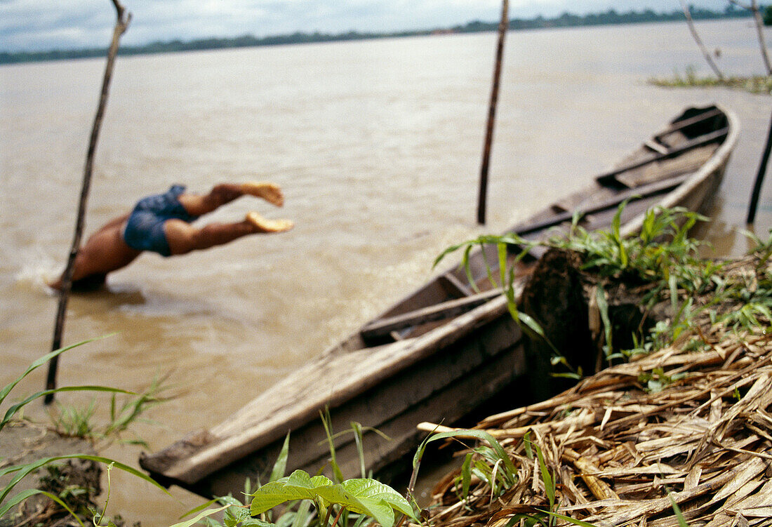 Canoe, Leticia, The river Amazon. Colombia