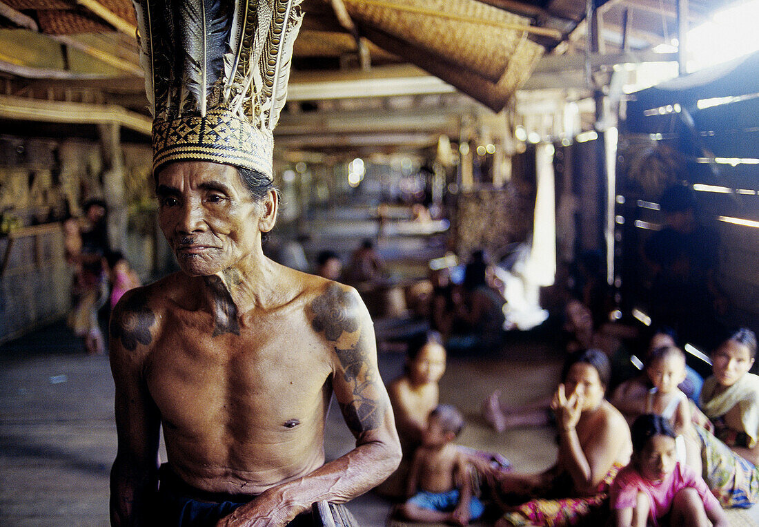 Iban people. Iban long house. Batang Ai National Park. Sarawak. Borneo. Malaysia