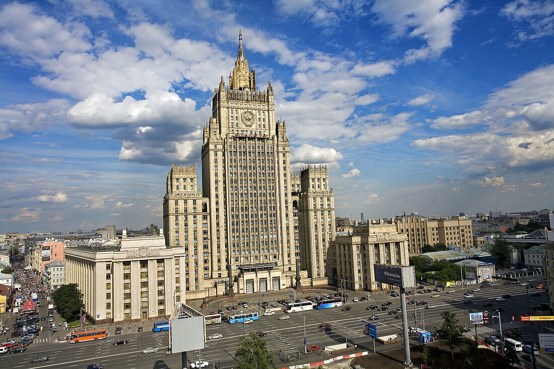 Stalin era skyscraper Ministry of Foreign Affairs Building, Stalin era skyscraper, Moscow. Russia