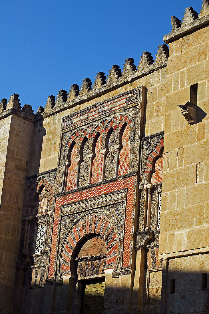 Arab arches, Doorway, Mezquita, Cordoba, Andalucia, Spain.