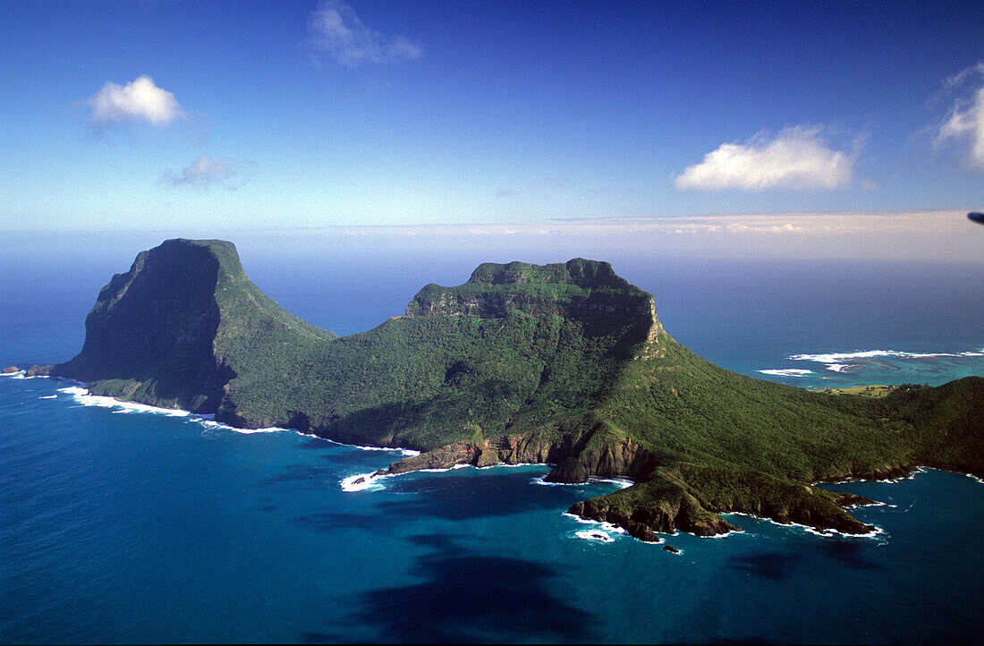 Lord Howe Island, Luftaufnahme von Mt. Gower und Mt. Lidgbird, Australien