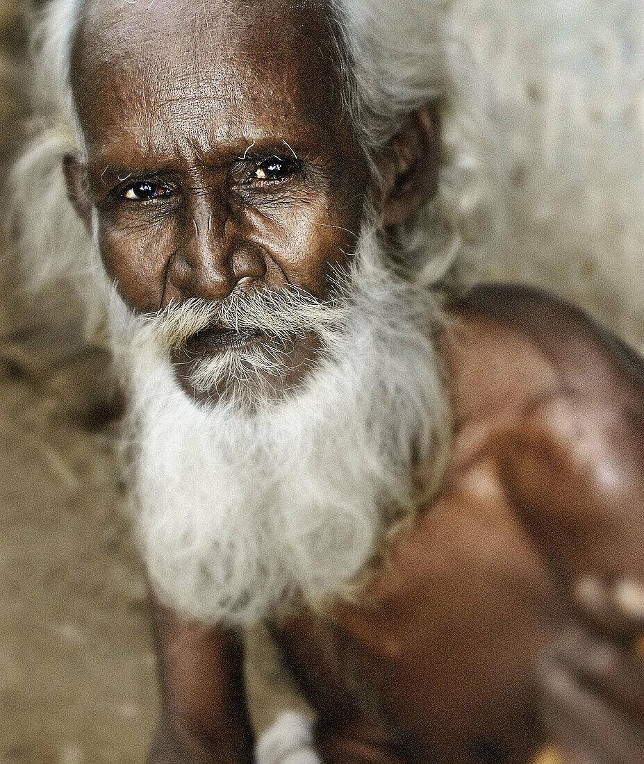 Old man with white beard. India