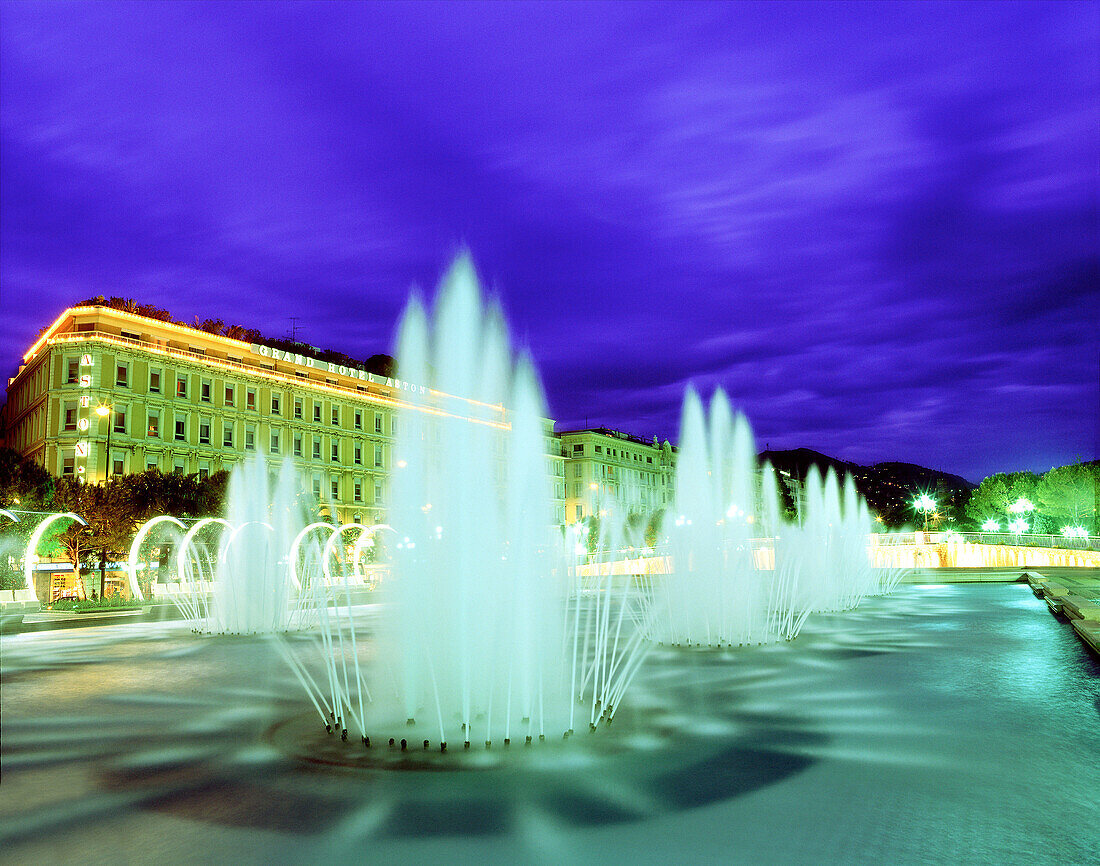 Fountains along Felix Faure avenue. Nice. France