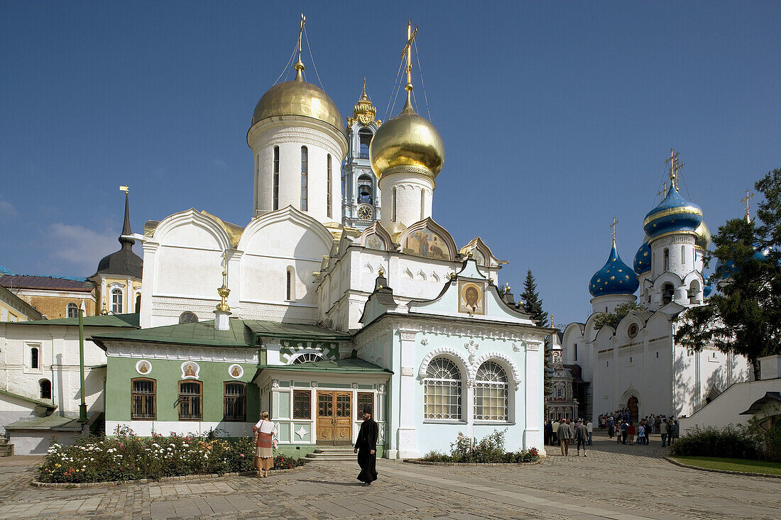 Trinity Cathedral (1422-1423), Holy Trinity-St. Sergius Lavra (monastery), Sergiyev Posad. Golden Ring, Russia