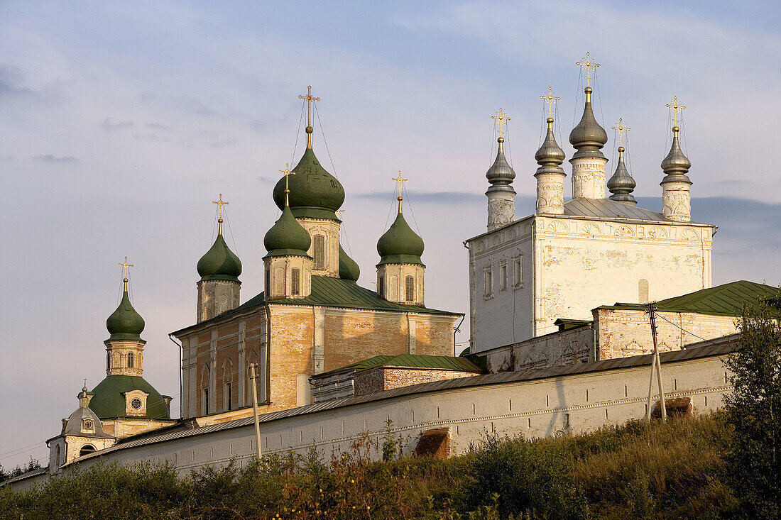 Cathedral of the Assumption (mid-18th century) and Church of All Saints, Goritsky Monastery (17th-18th centuries), Pereyaslavl-Zalessky. Golden Ring, Russia