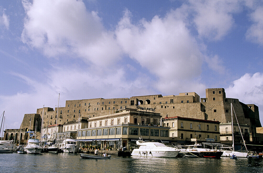 Porto di Santa Lucia and Castel dell Ovo, Napoli. Campania, Italy