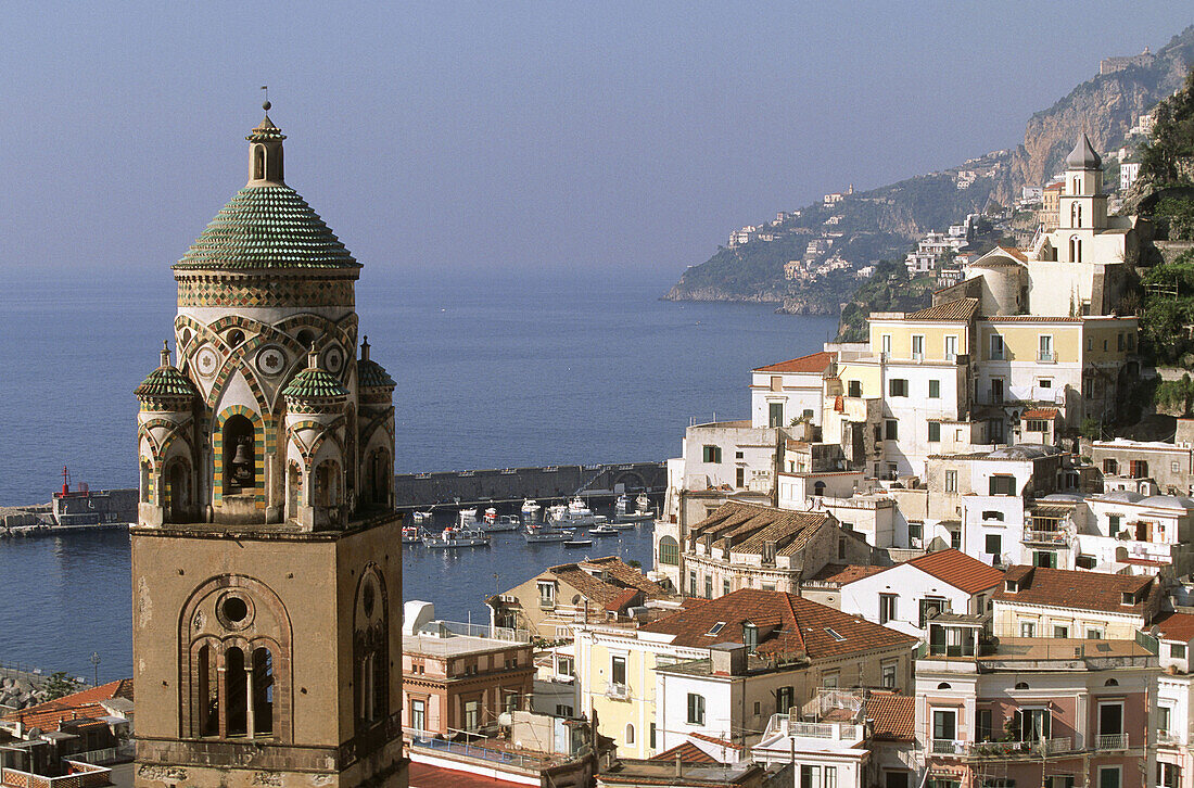 Bell tower of the St. Andrew s cathedral, Amalfi, Amalfi coast. Campania, Italy