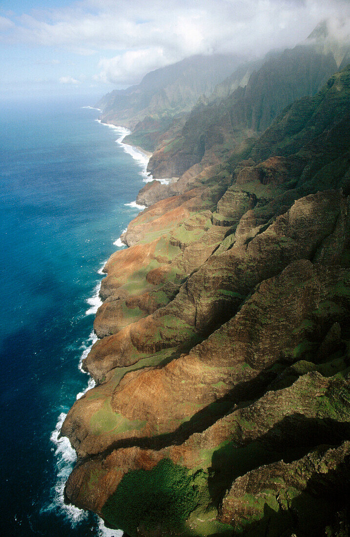 Aerial view. Napali Coast. Kauai island. Hawai