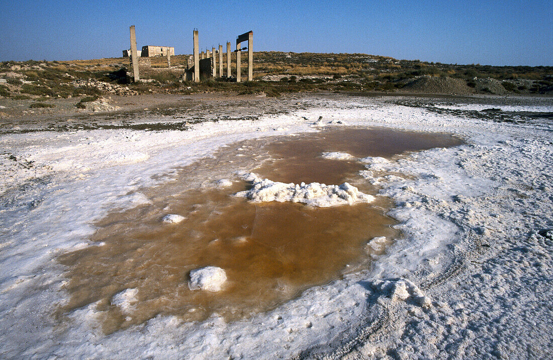 Salt pans, Los Monegros, Zaragoza province, Spain