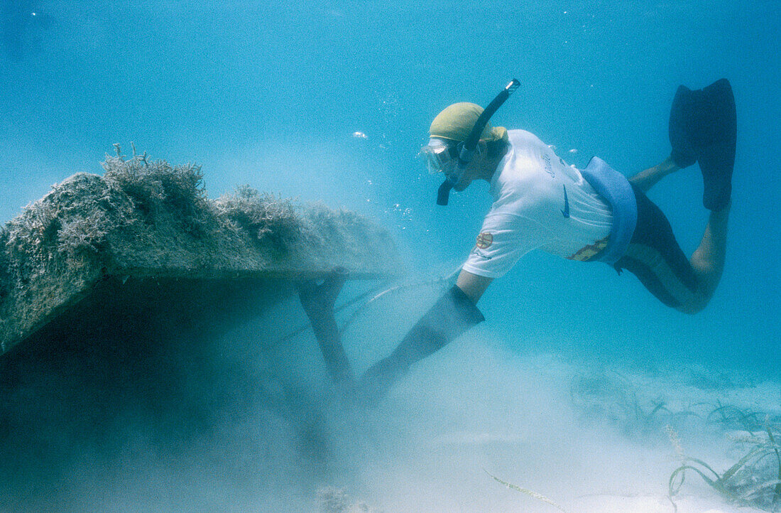 Lobster fishing in Yucatan. Caribbean sea. Punta Allen. Mexico